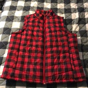 Buffalo plaid puffy vest